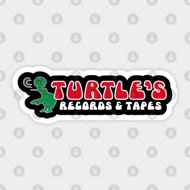 Turtle's Records & Tapes (White Text) Sticker by RetroZest